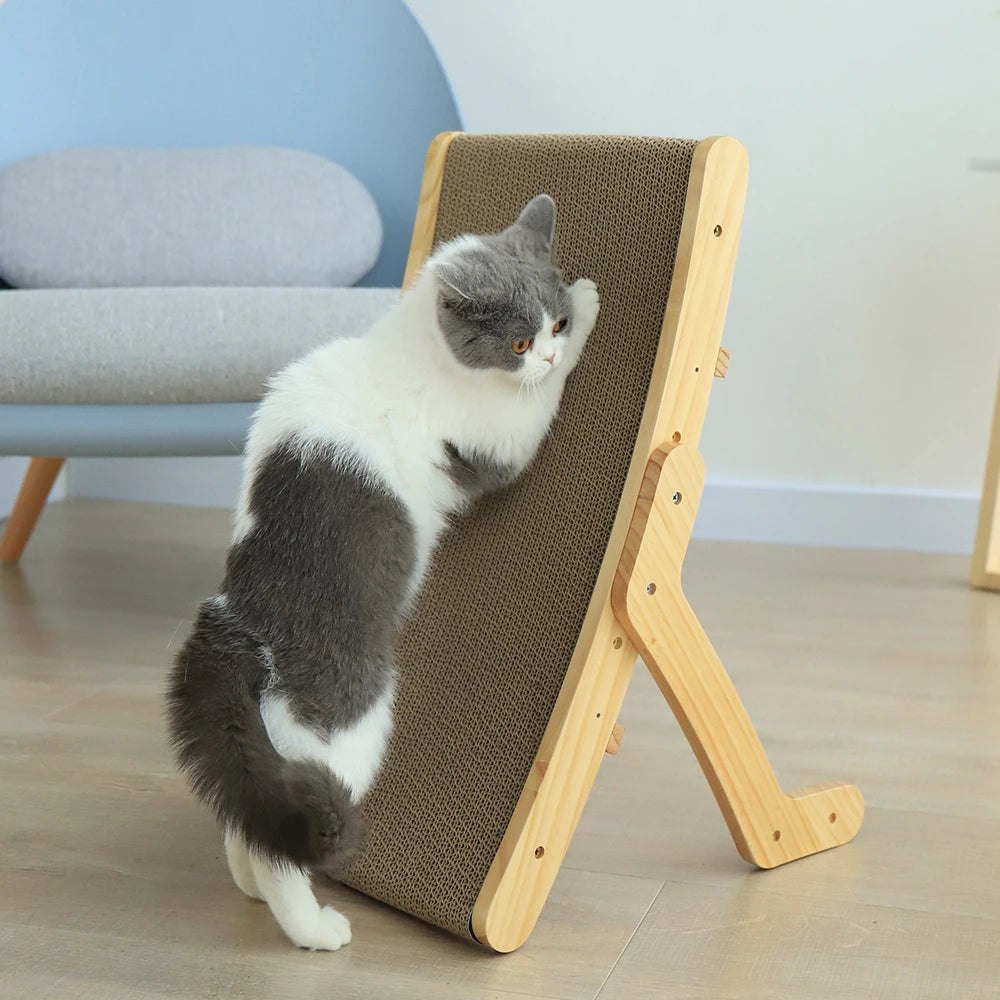 3-in-1 Wooden Scratcher & Bed for Cats