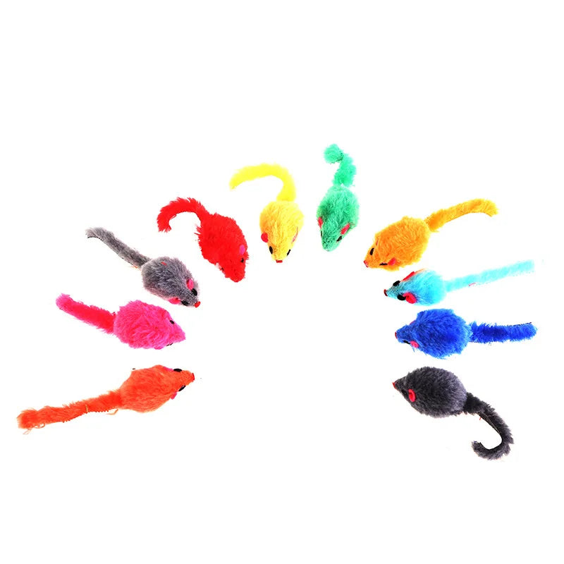 5 Pieces Plush Rattle Mouse Toy For Cats