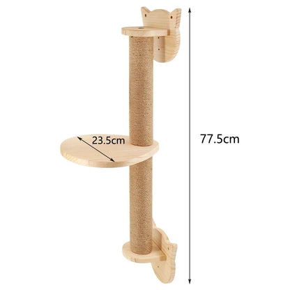 Wall-Mounted Cat Climbing Rope & Wooden Pedals