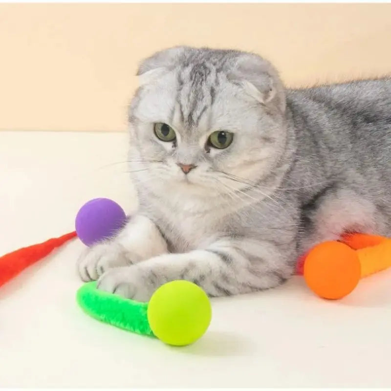 Colorful Bouncing Caterpillar Toy For Cats