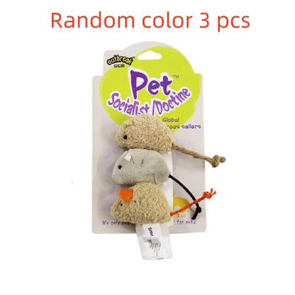 3 Pieces Plush Mouse Toy For Cats