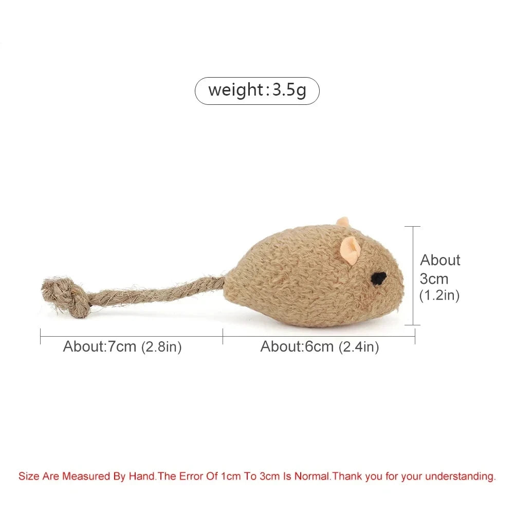 5 Pieces Plush Rattle Mouse Toy For Cats