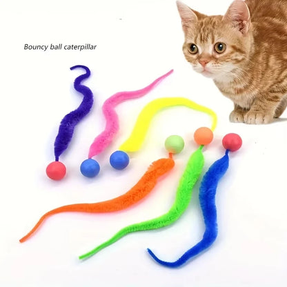 Colorful Bouncing Caterpillar Toy For Cats