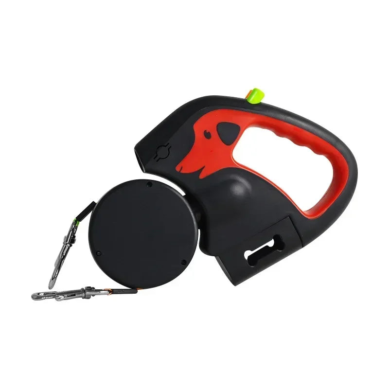 TwistFree Dual Retractable Leash (With LED Light & Waste Bag Holder)