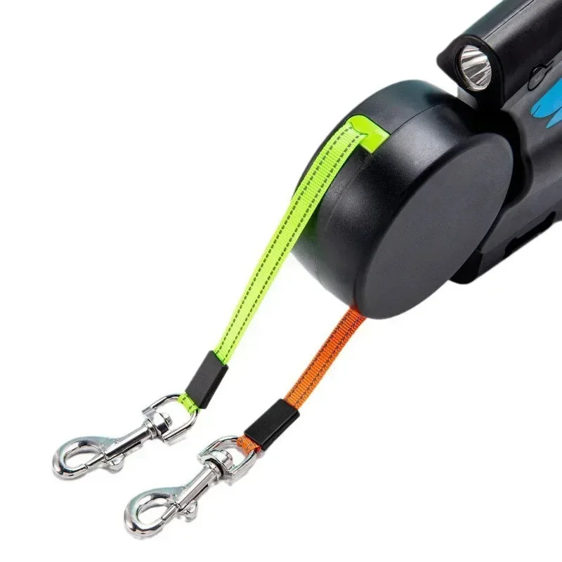 TwistFree Dual Retractable Leash (With LED Light & Waste Bag Holder)