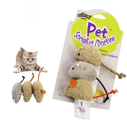 3 Pieces Plush Mouse Toy For Cats