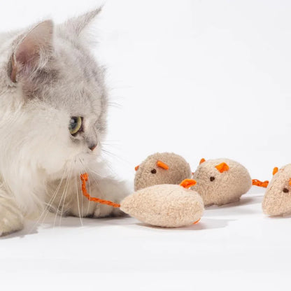 5 Pieces Plush Rattle Mouse Toy For Cats