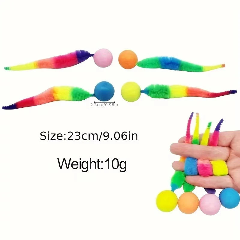 Colorful Bouncing Caterpillar Toy For Cats